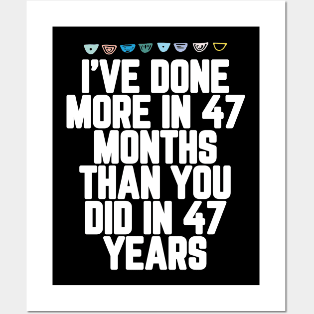 I've Done More In 47 Months Than You Did In 47 Years Presidential Debate Quote Donald Trump Wall Art by AwesomeDesignz